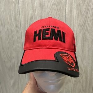 Dodge HEMI Hat Mens Adjustable Red Good Racing Ram Logo Baseball Cap Red Truck